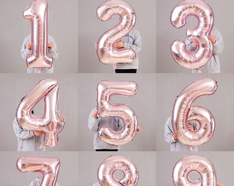 16" 30" 40" ROSE Gold Number Foil Balloon LOL Doll Surprise Foil Balloons Birthday Party Supply Favors Center Piece
