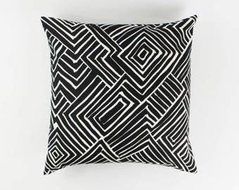 Quadrille Alan Campbell Melinda Pillows (Both Sides-Shown in Black on Tint)