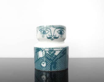 Porcelain candle holder / business men / Altenkunstadt / Vintage