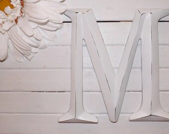 Large Letter M/ Capital Letter M/ Wall Letter / Initials / Photo Prop / Mantle / Wall Decor / Shabby Chic Decor