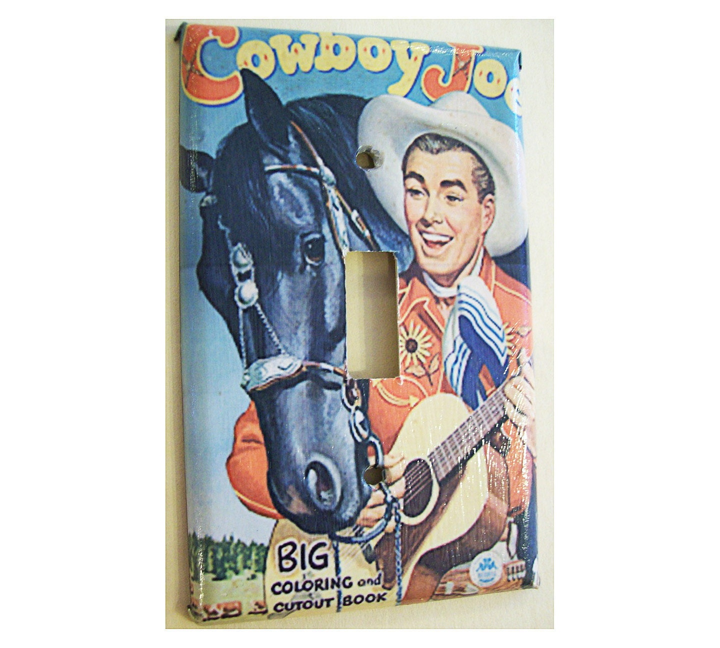 retro cowboy switch plate cover vintage 1950's western