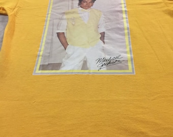 Vintage 'Black' Michael Jackson Iron On Sportwear Size M Made in Usa