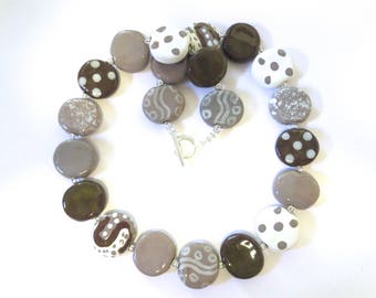Kazuri Bead Necklace, Chunky Necklace, African Design Beads, Ceramic Necklace