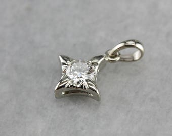 Diamond Pendant in White Gold, Small Diamond Pendant, Diamond Anniversary 8E6VCK1L-N