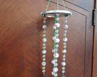 Wind Chime. Unique, One of a Kind, Handmade, Beaded, Repurposed, Recycled