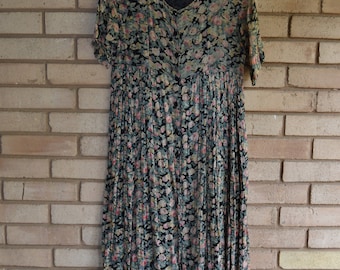 Vintage Indian Cotton Babydoll Maxi Dress Small