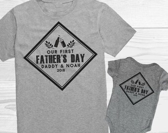 First Fathers Day Gift / Daddy Baby Shirts / Beer and Milk Bottles Cheers Shirt / Outfits for Dad and Son / Matching Shirts / Personalized