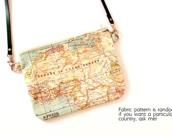 Map bag, map crossbody bag, map women bag, maps purse, maps gifts, worldmap bag- Mapamundi