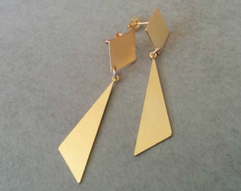 Gold Stud Earrings, Gold Earrings, Stud Earrings, Gold Post Earrings, Ear Studs, Geometric earrings, gold studs, Gift For Her, Wedding Gift