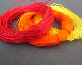 3 x 10 m 0.8 mm weave - red/orange/yellow nylon thread