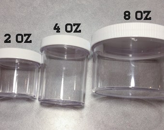 2/4/8 oz Containers ~Slime Containers~Replacement Container~Clear Container