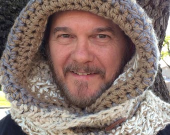 Arctic Wanderer Cowl Hood - scarf, hoodie, scoodie, one of a kind