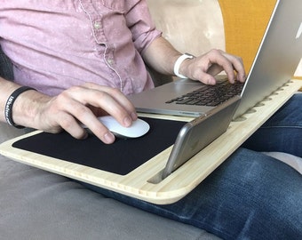 Slate 2.0 + Mousepad | iSkelter | Mobile LapDesk - Essential Bamboo Wood Laptop Macbook Lap Desk - Gift for Him / Her - Super Fast Shipping