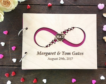 Infinity Love Guestbook, Wedding Memory book, Personalized Bridal Shower Guest Advice Book, Wedding love forever guestbook,