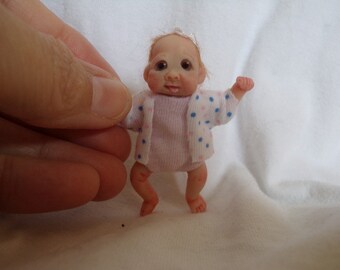 Ooak doll, one of a kind doll, handmade baby girl, dollhouse,polymer clay, handsculpt art doll, artist Doll