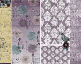 Zoey Digital Paper Pack, A4, 16 High Quality Images, Complete with Ephemera, Instant Download