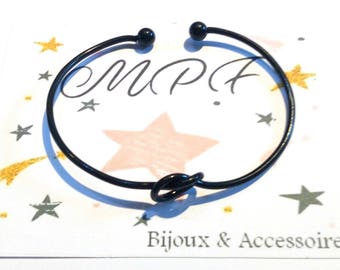 Bow black Bangle Bracelet