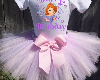 Sophia The First Birthday Outfit Sophia First Birthday Outfit, Custom Sophia The First Birthday Tutu Set, Personalized Sophia Birthday Shirt