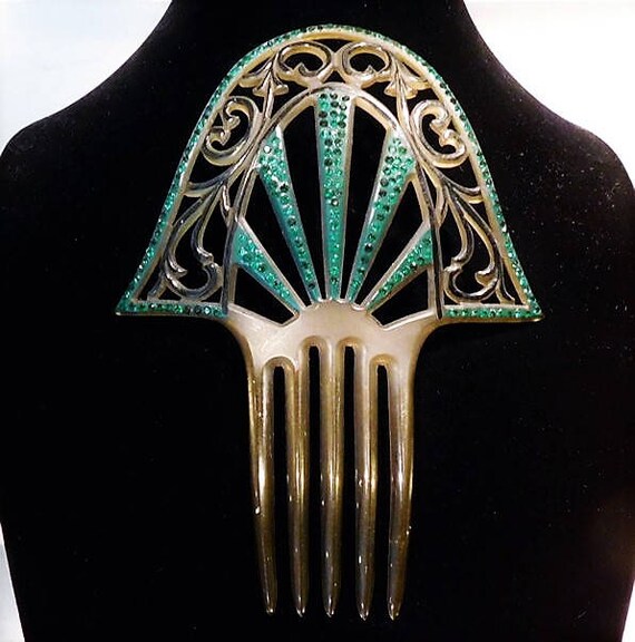 Large Antique Hair Comb / Art Deco