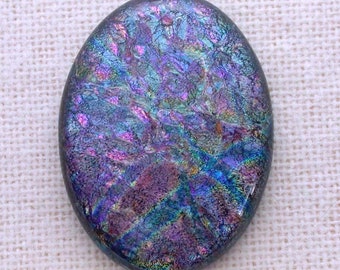 Lg 32x43mm Multi Layered Dichroic Glass Cabochons - Purple Rainbow Special Color - A483