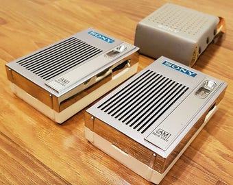 Two 1970 SONY 2R-31 Pocket Transistor Radios, One With Original Case, For Restore or Decor