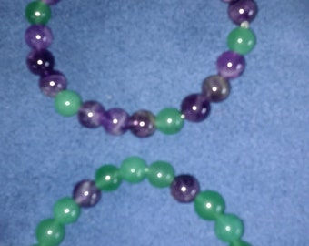 On Sale Today Amethyst and Green Adventurine bracelets