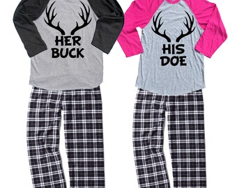 Love You Love You More Fun Matching Couples Pajamas for Him