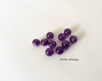 10 Amethyst round beads