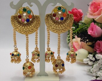 Handmade Party Wear Earrings Indian jewelry Pakistani Bollywood Style Earrings indian jewellery