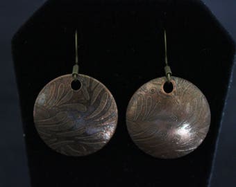 Etched Copper Earrings (05212017-024)