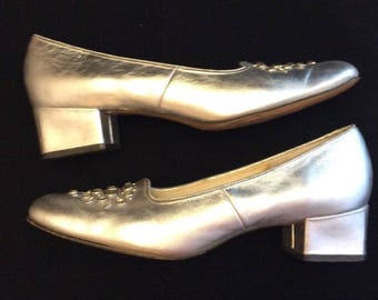 Sequin Cinderella Sparkly Sterling Silver Kitten Heel Pumps