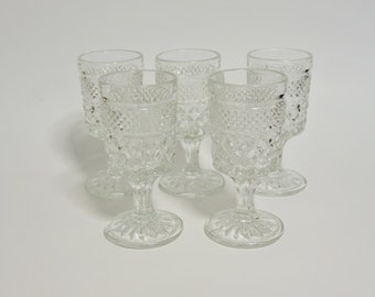 Small Crystal Wine Glasses, Set of 5 Crystal Wine Glass, Crystal Glasses, Crystal Stemware