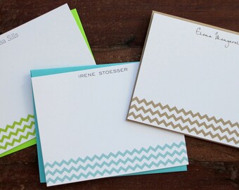 Flat Notecards -- Simple Chevron // Custom Notecards // Personalized Stationery // Chevron Notecards // Bridesmaid Gift // Coworker Gift