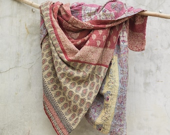 Vintage Sari Kantha Throw