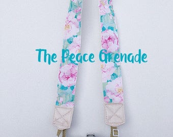 In Bloom Camera Strap, floral camera strap
