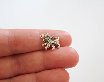 Sterling Silver Lion Pendant, Lion Charm, Lion Pendant, Realistic Lion Charm, Silver Lion Pendant, Silver Lion Charm, Fierce Lion Charm