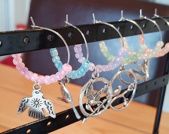 Bird Wine Glass Charms set of 6
