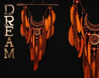 Arrow Dreamcatcher Moon Dreamcatcher Orange dreamcatcher sun dreamcatcher copper dream catchers native american Indian talisman boho decor