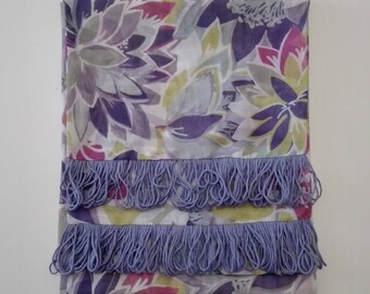 Lightweight scarf in silk and cotton veil
