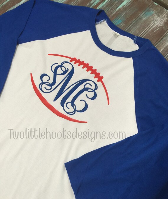 Items similar to Football Monogram Colored Sleeves on Etsy