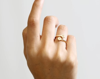Personalized Initial Ring Wrapped Ring Personalized Letter Ring Wrap Ring Custom Letter Ring Free Size Ring Geometric Ring - RWDH