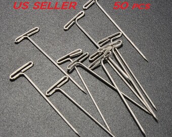 50pcs Stainless Steel T Pin Great for DIY Crafts 1 1/2" Length US SELLER