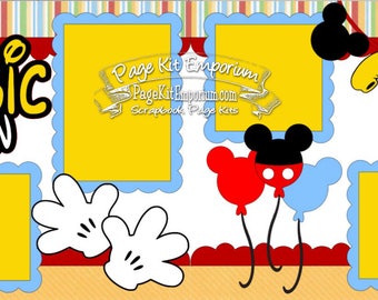 Scrapbook Page Kit Layout Disney Summer Vacation Boy Girl 2 page Scrapbook Layout Kit 100