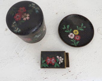 Antique/Vintage Cloisonne Pieces Three Pieces