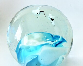 Glass paperweight to keep your papers in place / paperweight glass "Sulphide ball"