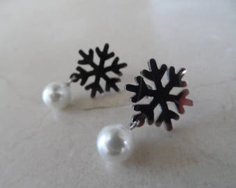 Snowflakes "snow Queen" stainless steel earrings