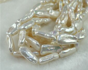 Biwa Pearl Strands, Irregular Pearl Strands, Bridal pearl Necklace, Genuine Pearls