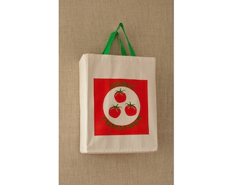 Green Tomato, Reusable Grocery Bag, Free Shipping, Farmers Market Bag, Eco Friendly Bag