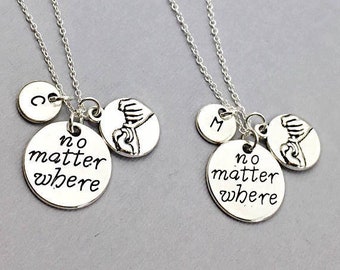 SALE, SET OF 2 Best friends necklace,set of 2, bff necklace, friend necklace, friendship jewelry, friends, charm necklace, best friends fore