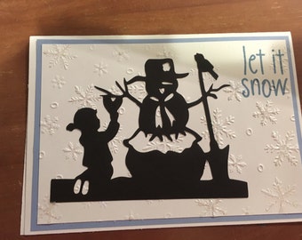 Christmas Card "you Want to Build a Snowman" with envelope